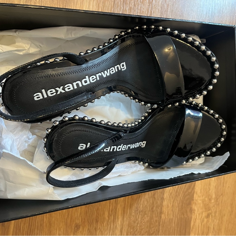 Alexander Wang Black Studded Slide Sandals